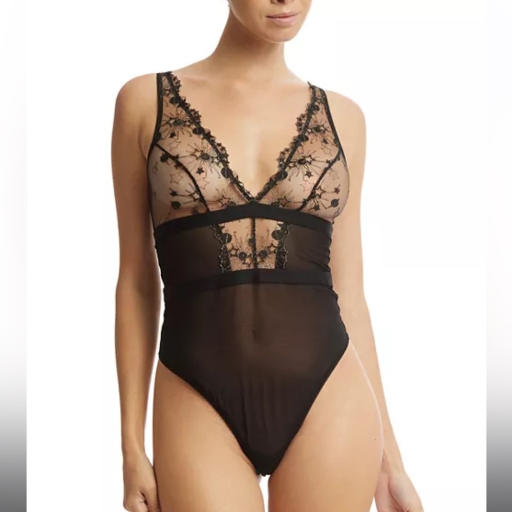 NWT Hanky Panky Written In The Stars Lace Teddy Bodysuit